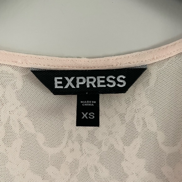 Express | Blush Sheer Chiffon Sequin Tank | Sz XS - Picture 10 of 10